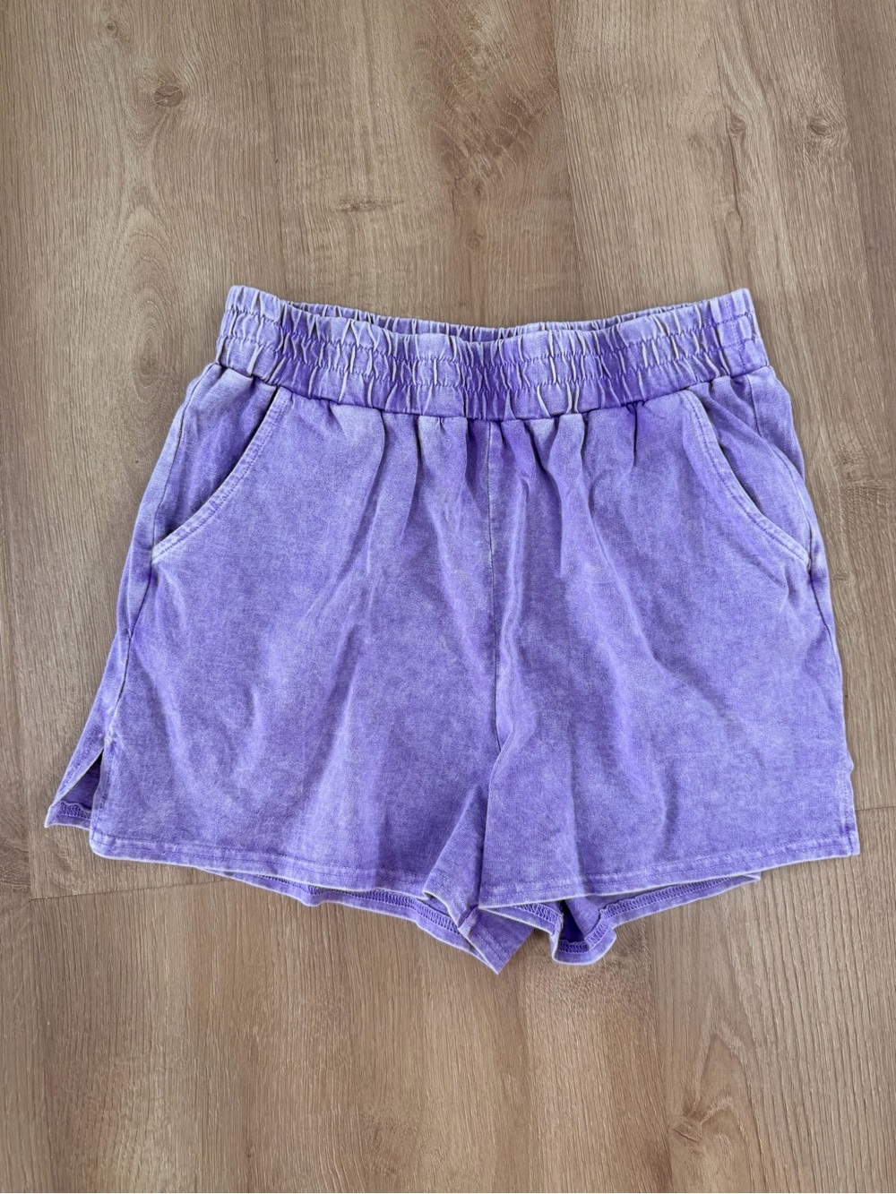 Zenana Outfitters Lavender Mineral-Wash Short Sleeve Set - Picture 11 of 11